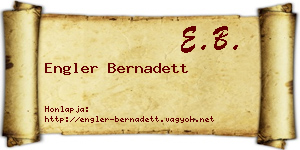 Engler Bernadett névjegykártya